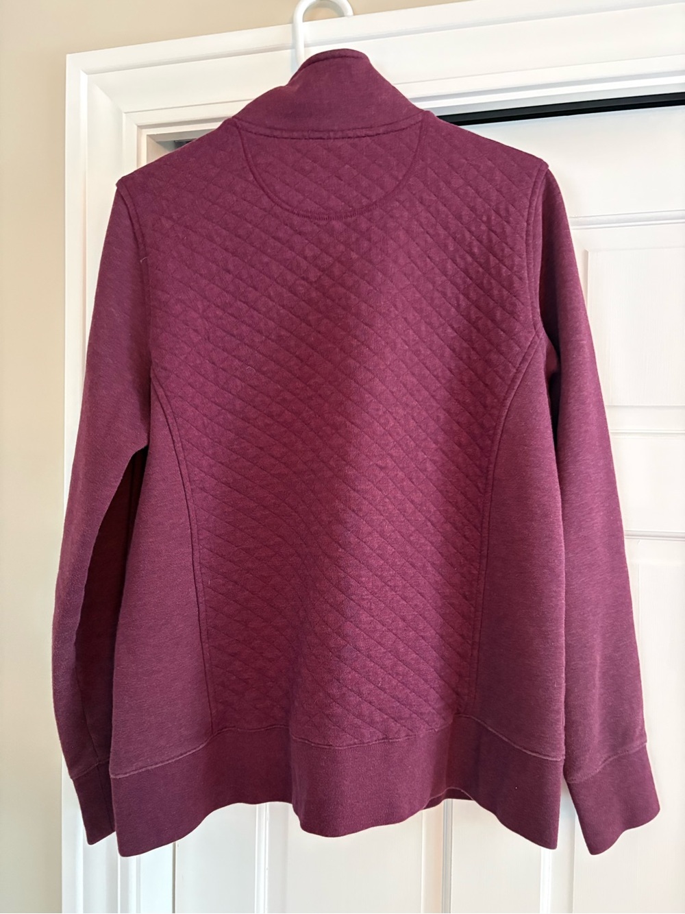 L.L. Bean Quilted Full-Zip Bomber Jacket - Plum - Picture 2 of 3